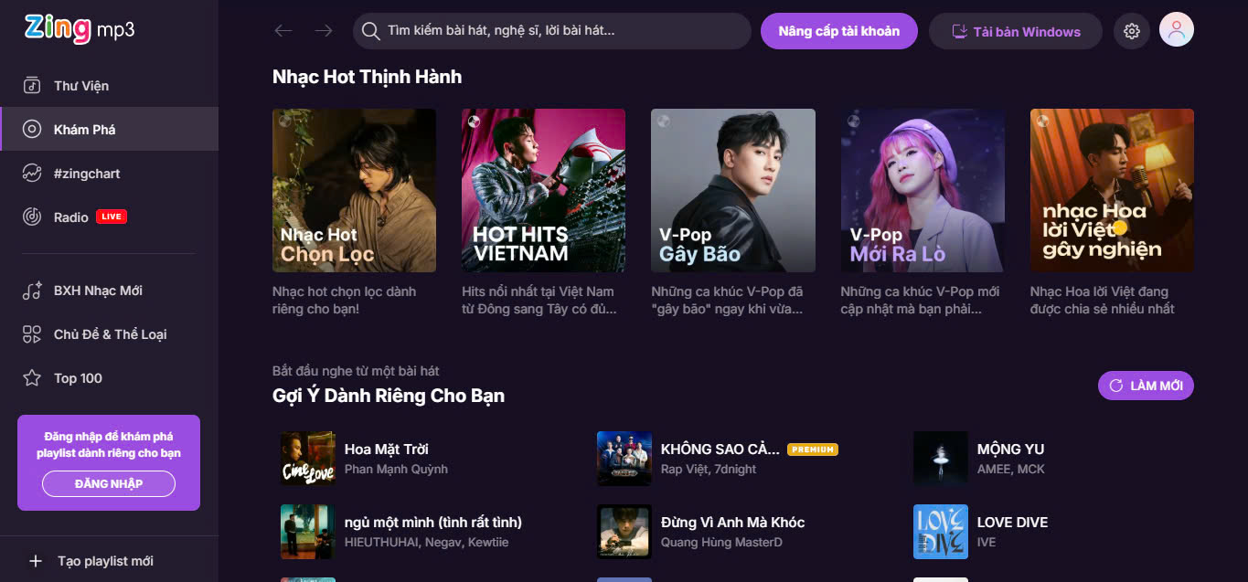 website âm nhạc 