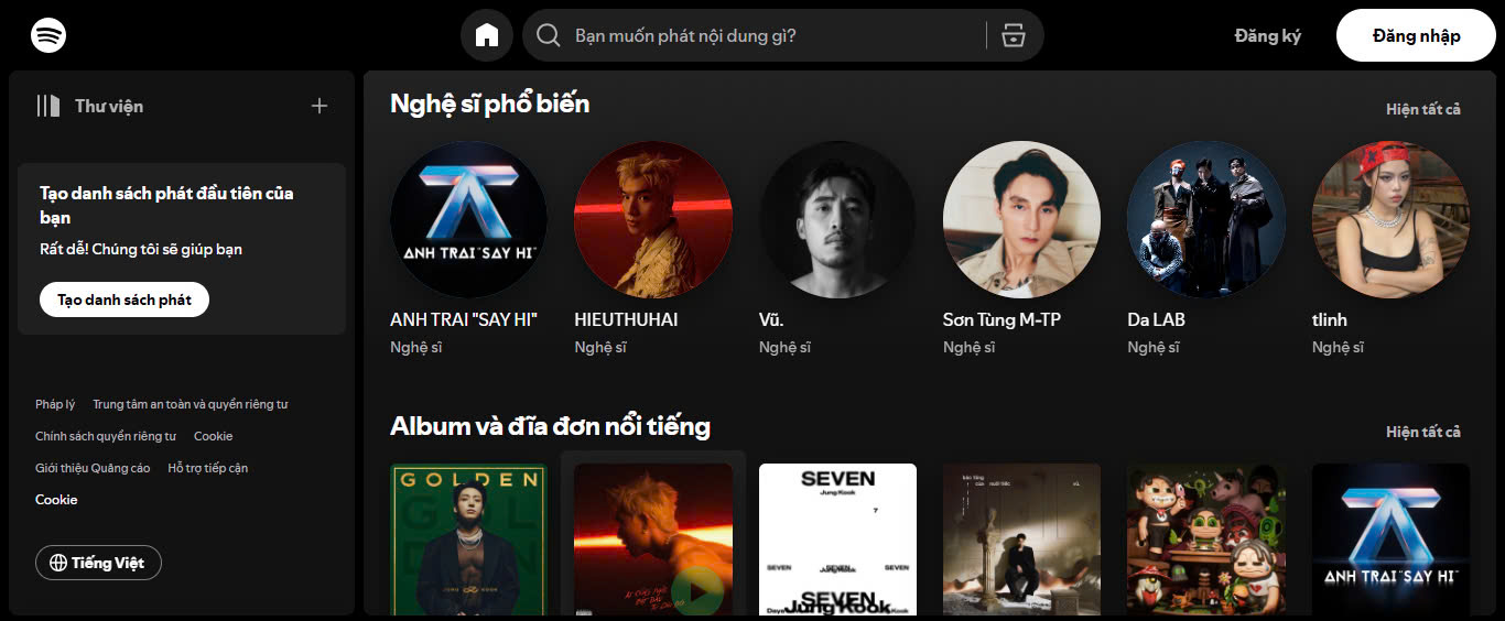 website âm nhạc 