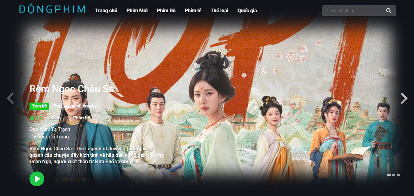 Mẫu website phim ảnh 