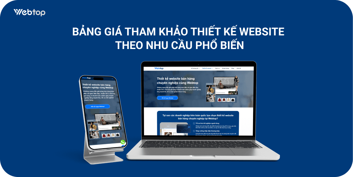 Bảng giá tham khảo thiết kế website theo nhu cầu phổ biến